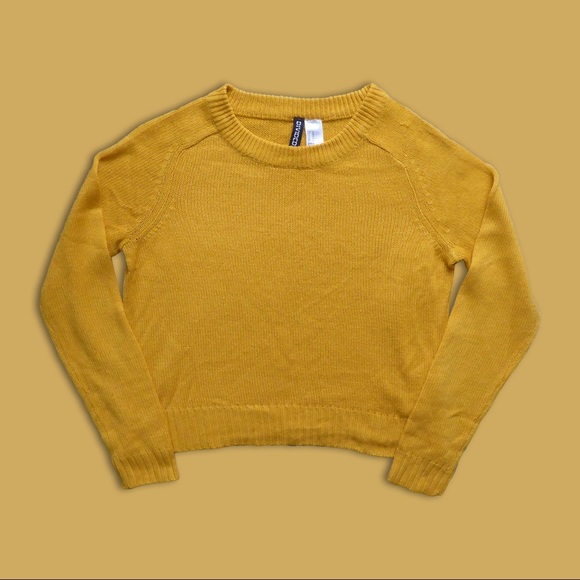 H&M Sweaters - H&M Divided Mustard Yellow Crewneck Knit Sweater